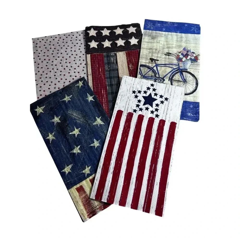 Lot Of Various American Fourth Of July Paper Napkins 3 Ply Americana Patriotic